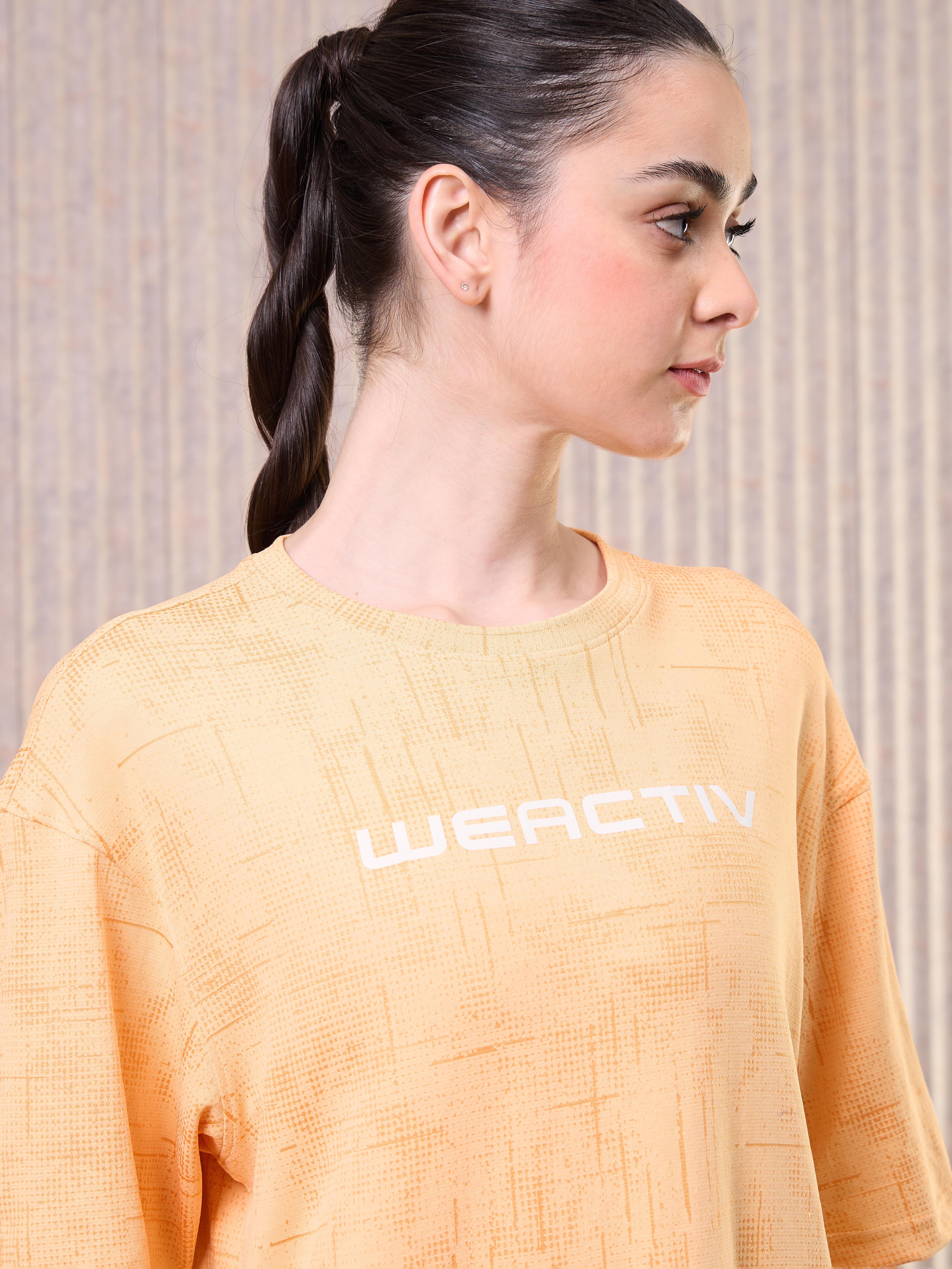 Technosport Women Boxy Fit TShirt (Double Cool) - WR150 - PUMPKIN