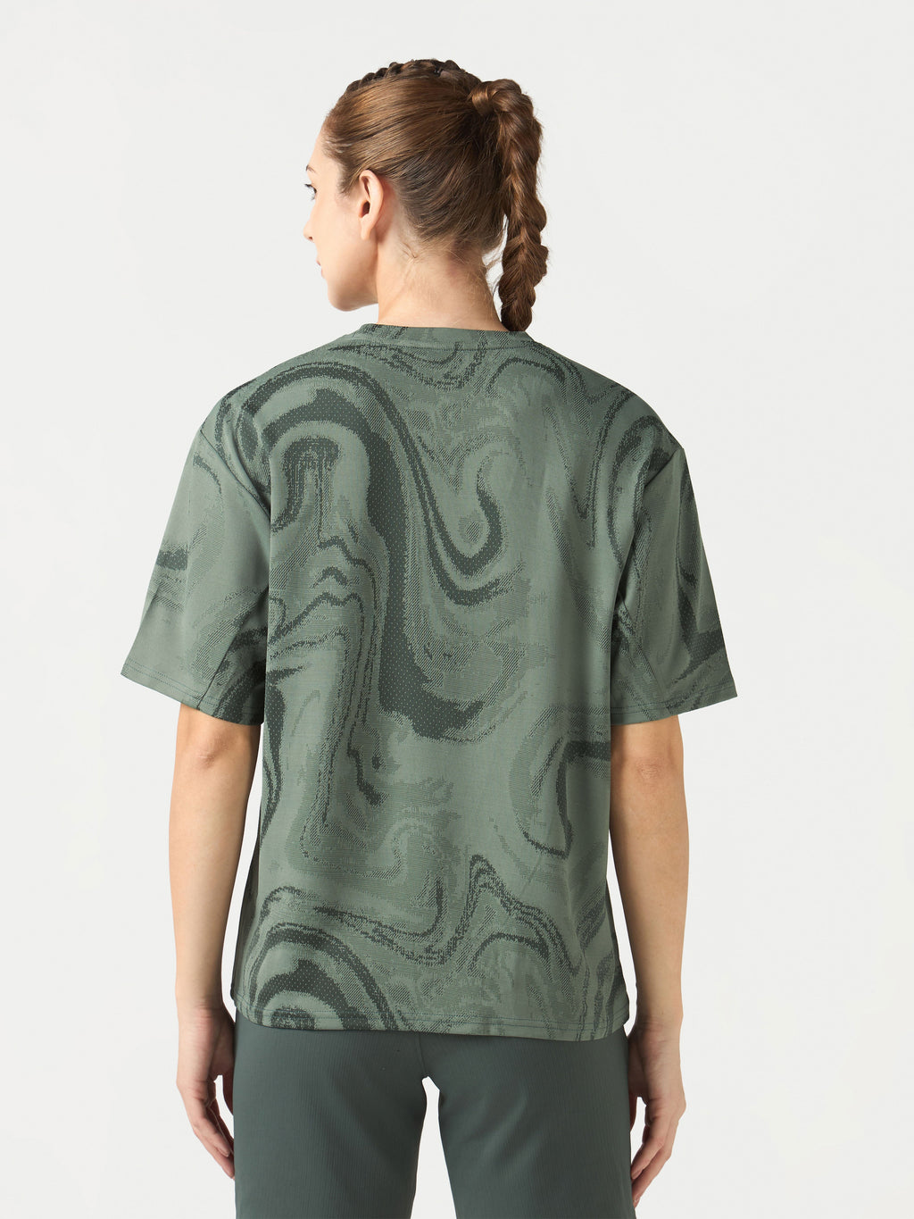 Technosport Women Boxy Fit TShirt (Double Cool) - WR150 - TREKKING GREEN
