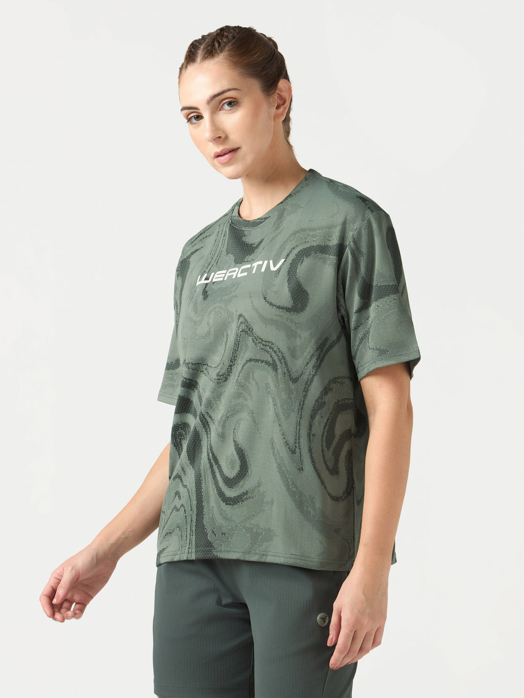 Technosport Women Boxy Fit TShirt (Double Cool) - WR150 - TREKKING GREEN