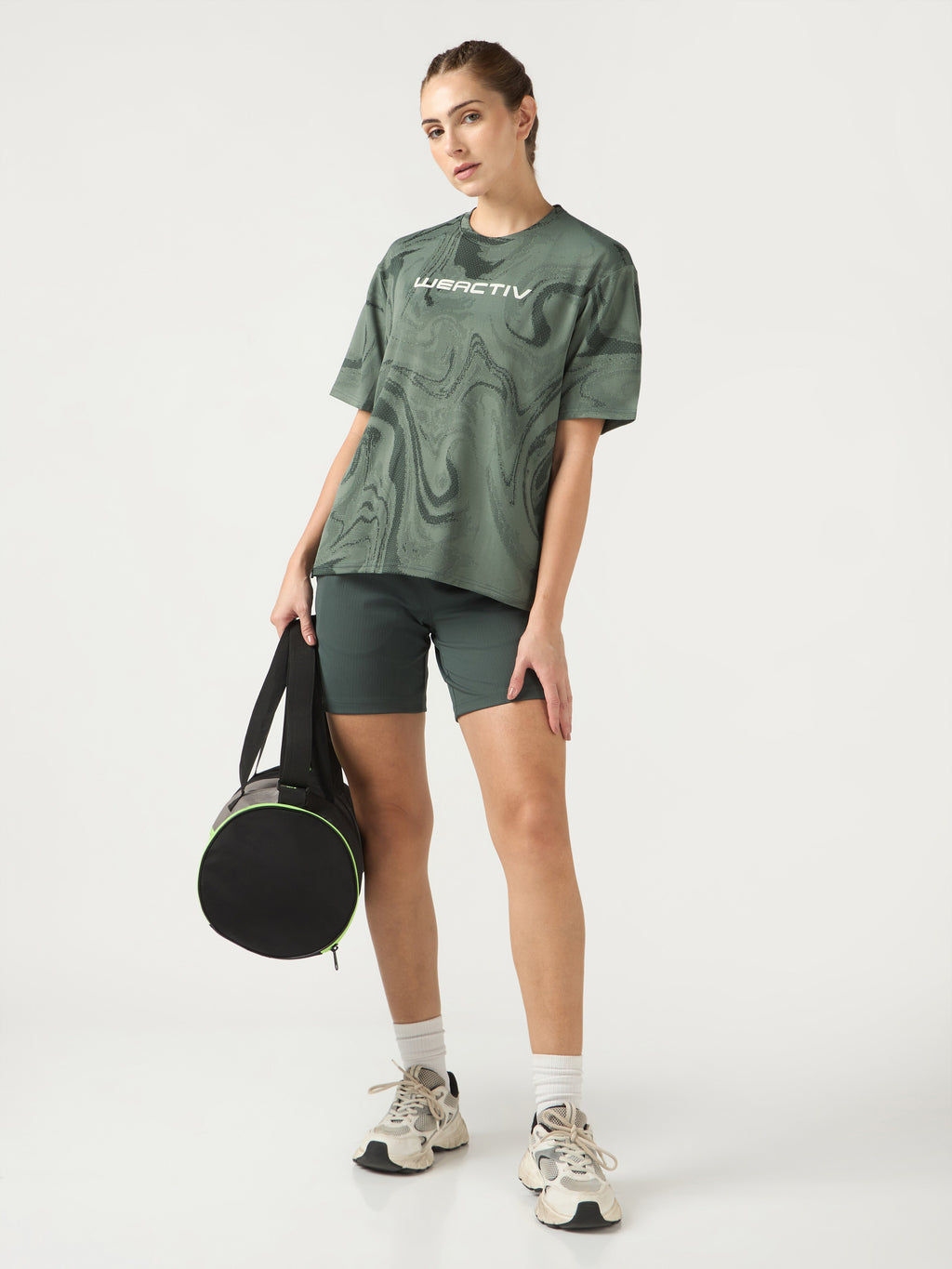 Technosport Women Boxy Fit TShirt (Double Cool) - WR150 - TREKKING GREEN