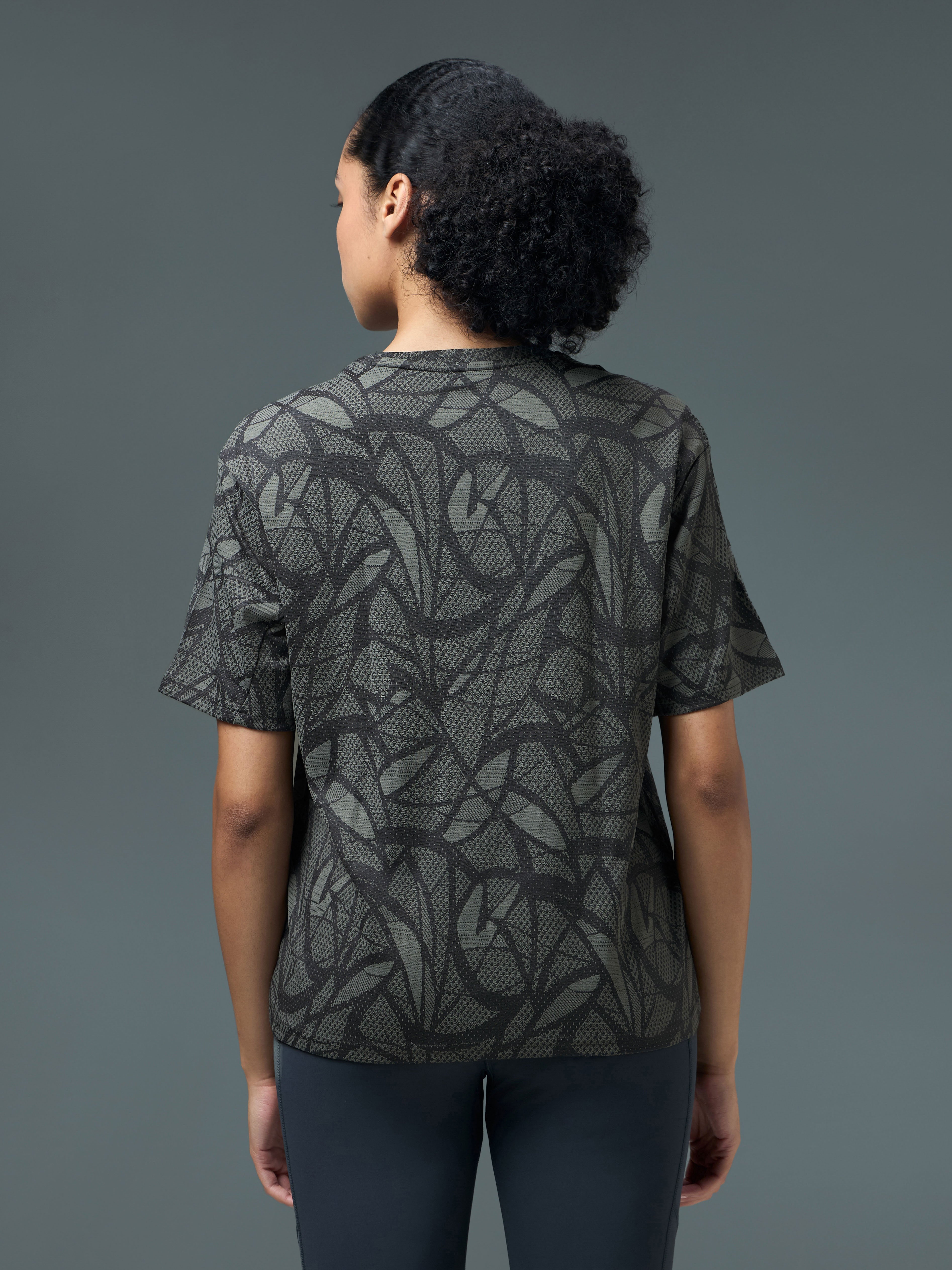 Technosport Women Boxy Fit TShirt (Double Cool) - WR150 - WOODLAND GRAY