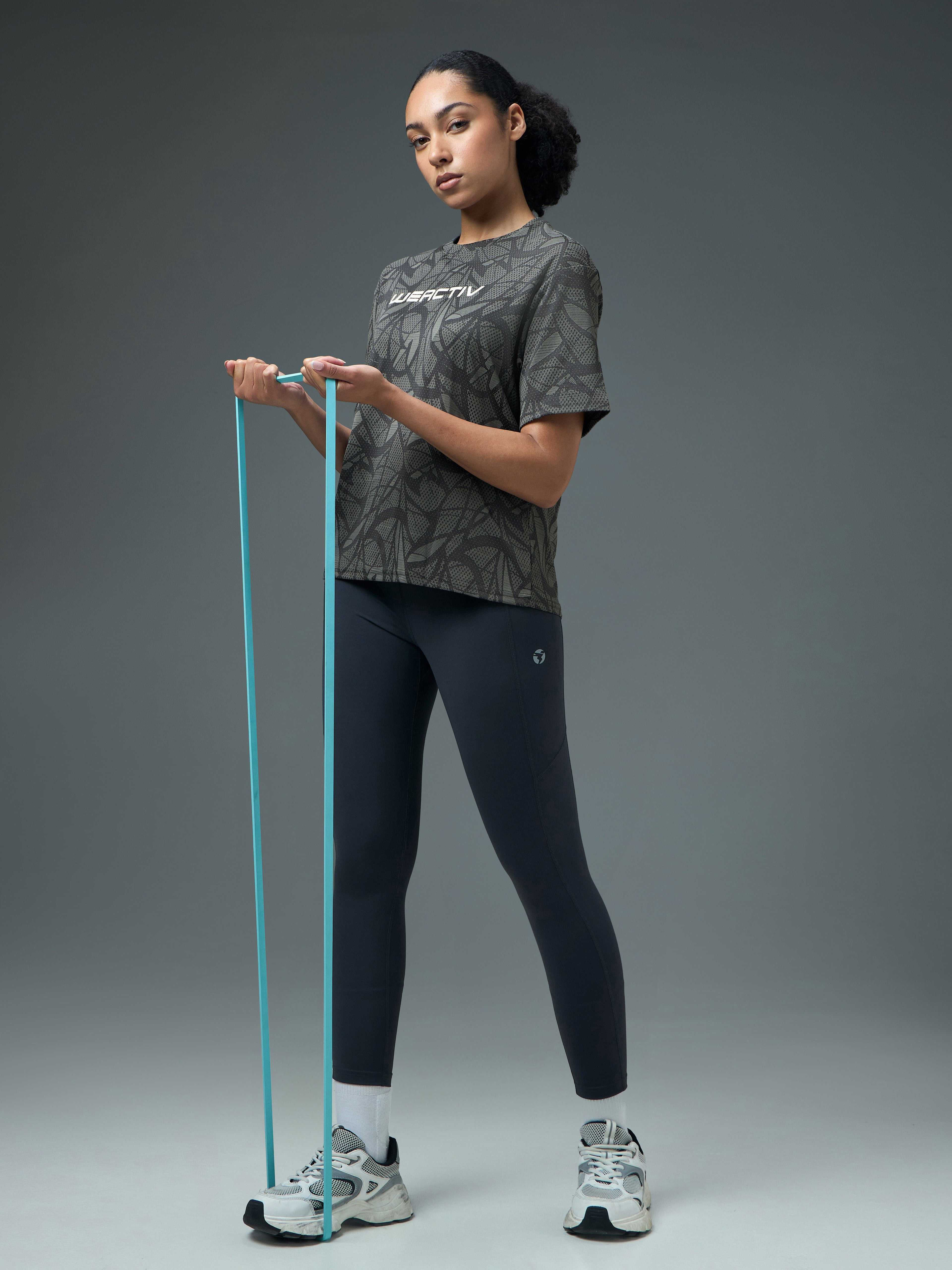 Technosport Women Boxy Fit TShirt (Double Cool) - WR150 - WOODLAND GRAY