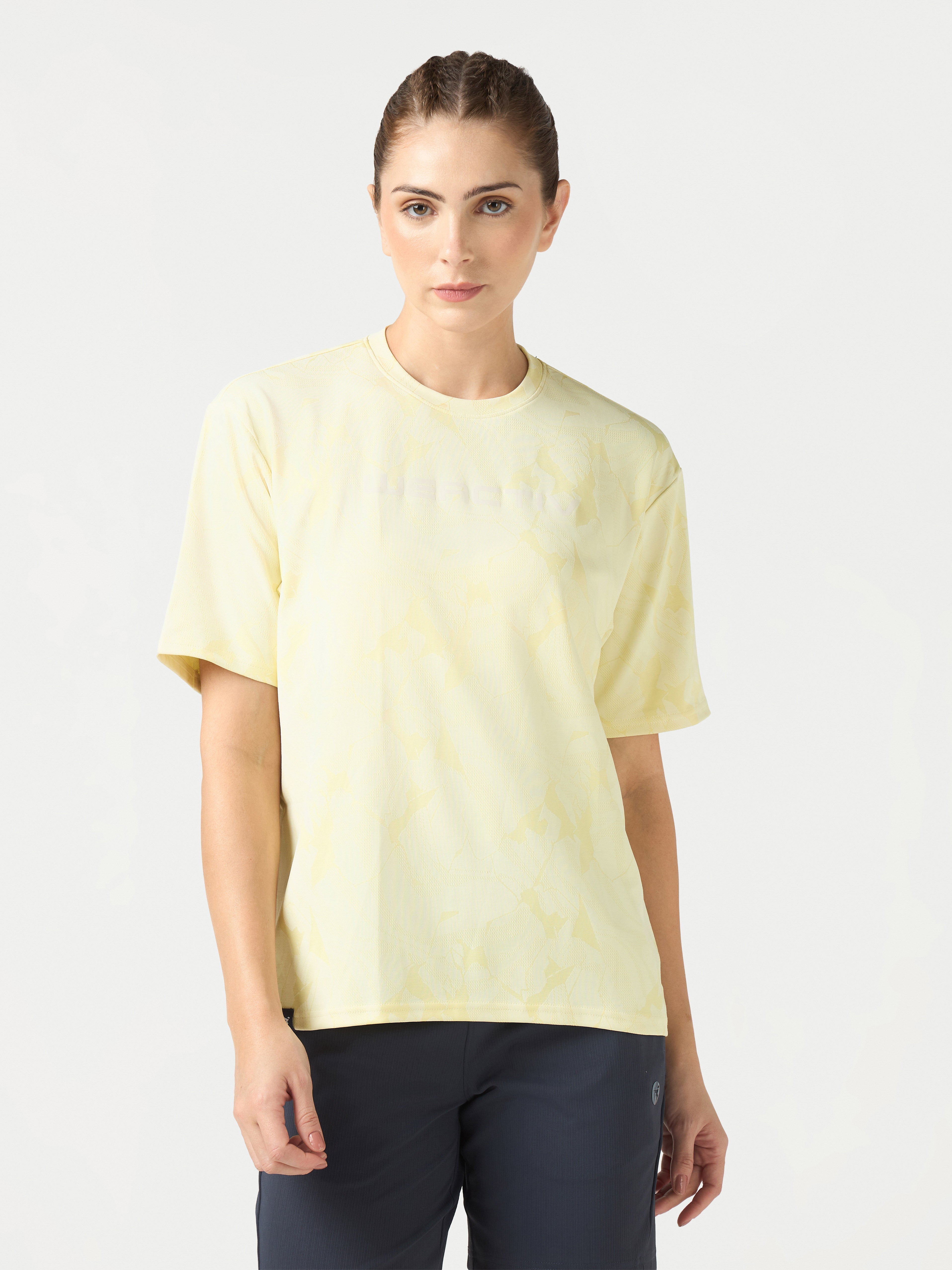Technosport Women Boxy Fit TShirt (Double Cool) - WR150 - YELLOW B