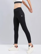 Technosport Women Solid Slim Fit Tights (Elasto Light) - WR75 - BLACK