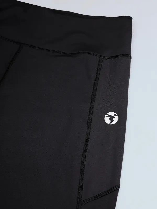 Technosport Women Solid Slim Fit Tights (Elasto Light) - WR75 - BLACK