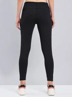Technosport Women Solid Slim Fit Tights (Elasto Light) - WR75 - BLACK