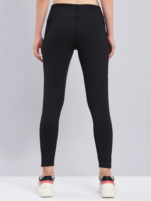 Technosport Women Solid Slim Fit Tights (Elasto Light) - WR75 - BLACK