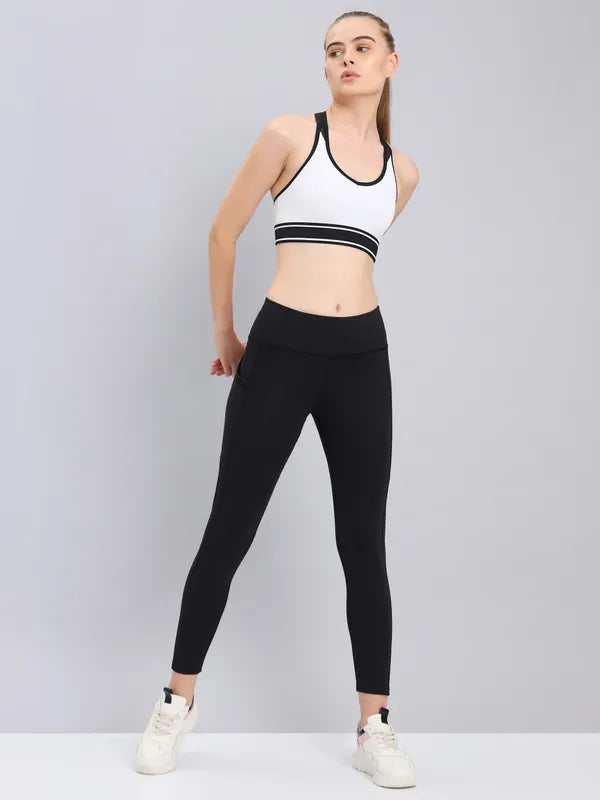 Technosport Women Solid Slim Fit Tights (Elasto Light) - WR75 - BLACK