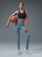 Technosport Women Solid Slim Fit Tights (Elasto Light) - WR75 - BLUE STONE