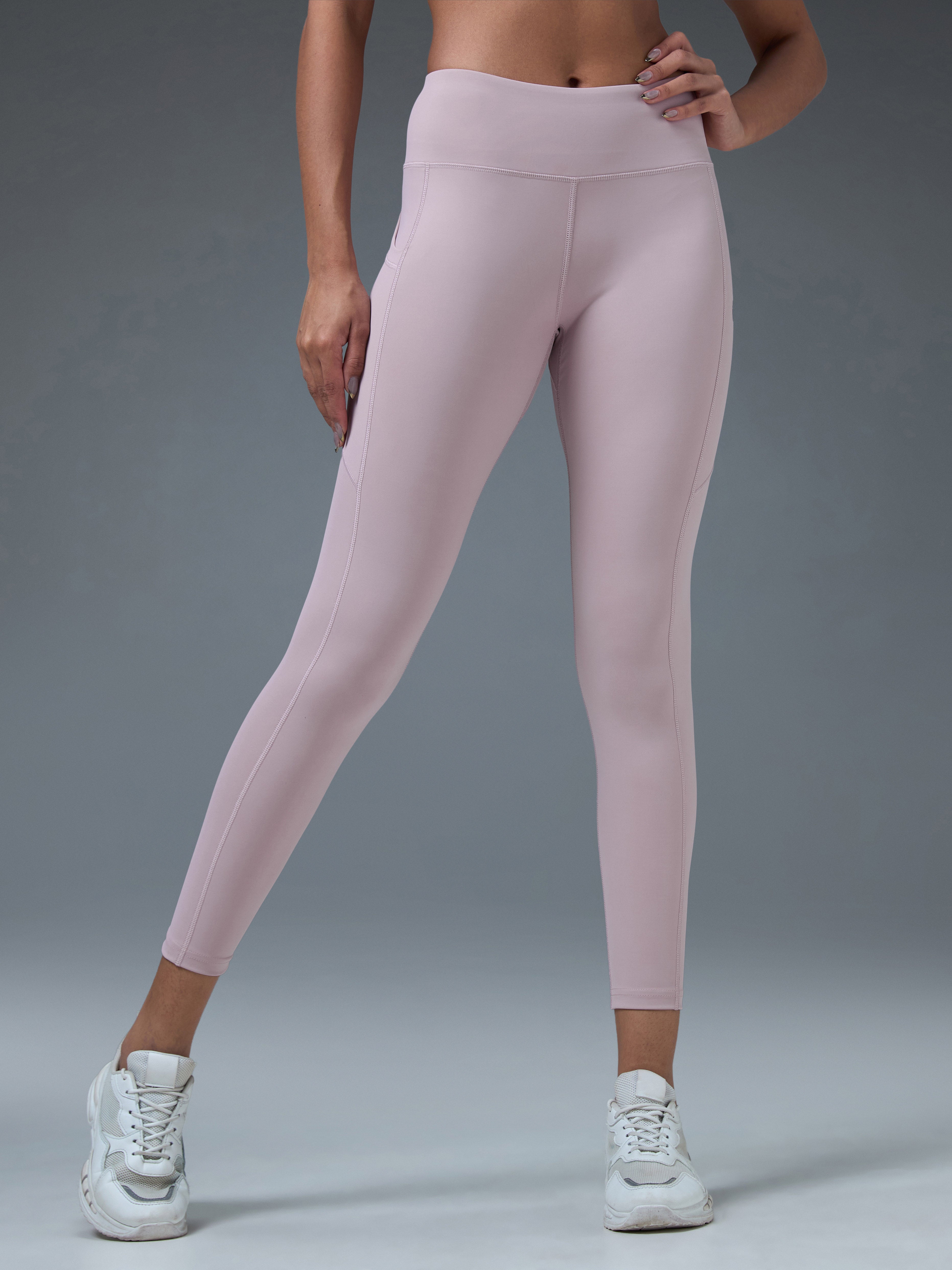 Technosport Women Solid Slim Fit Tights (Elasto Light) - WR75 - DUSTY PINK