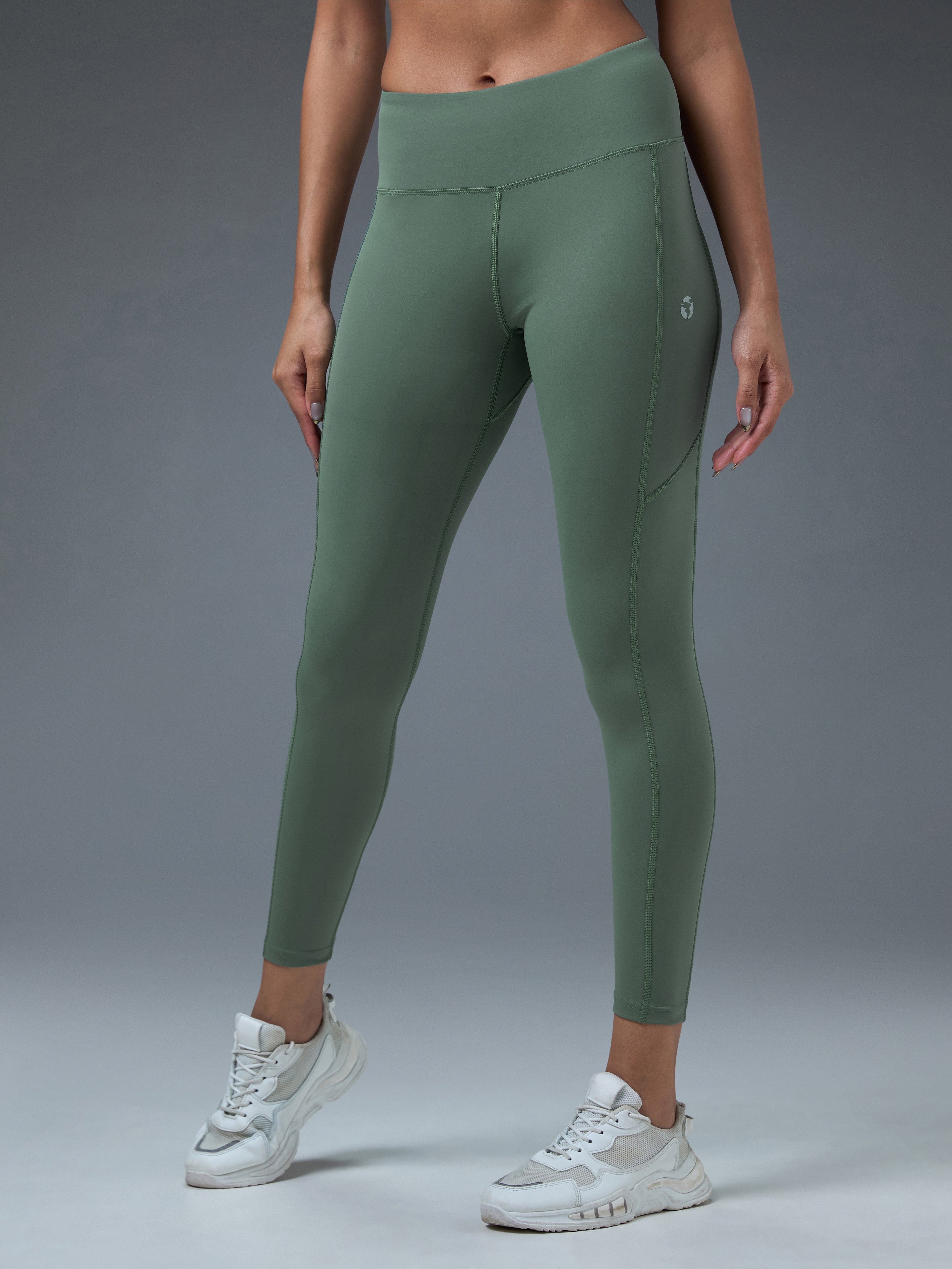 Technosport Women Solid Slim Fit Tights (Elasto Light) - WR75 - MYRTLE