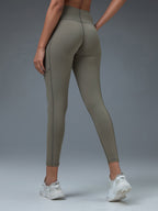Technosport Women Solid Slim Fit Tights (Elasto Light) - WR75 - SMOKEY OLIVE