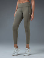 Technosport Women Solid Slim Fit Tights (Elasto Light) - WR75 - SMOKEY OLIVE